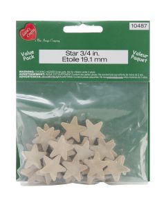New Image Group Wood Turning Shapes Value Pack-Star .75"X.75"X.1875" 25/Pkg
