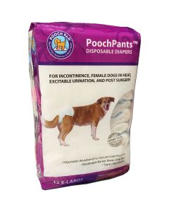 PoochPad PoochPants Disposable Diaper-Medium 12/Pkg-