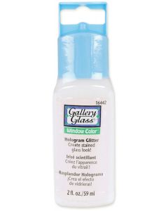 Plaid:Craft Gallery Glass Window Color 2oz-Hologram Glitter