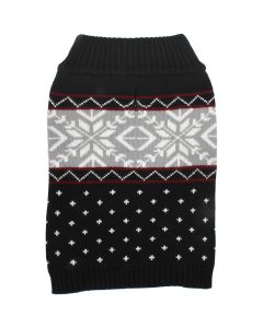 Bh Pet Gear Fair Isle Sweater Medium 15"-16.5"-Black