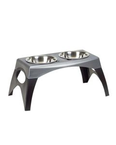 Bergan Pet Elevated Feeder Extra Large Black / Gray 27.72" x 15.09" x 15"