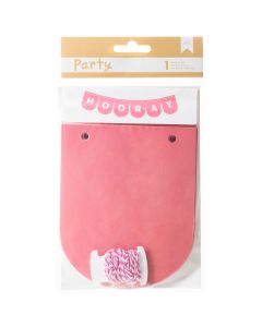 American Crafts DIY Party Banner Kit-Pink & White