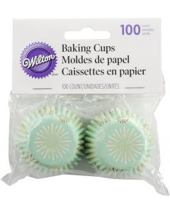 Wilton Mini Baking Cups-Burst Mint 100/Pkg