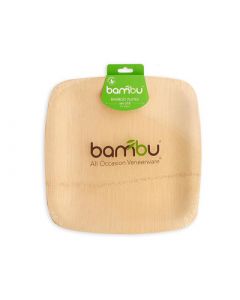 Bambu Veneerware Plates - Square 9 Inch - 8 Count