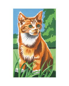 Reeves Mini Paint By Number Kit 4.5"X7"-Kitten In The Field