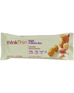 Think Products Thin Bar - Chunky Peanut Butter - Case of 10 - 2.1 oz