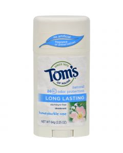 Tom's of Maine Natural Deodorant Aluminum Free Honeysuckle Rose - 2.25 oz - Case of 6