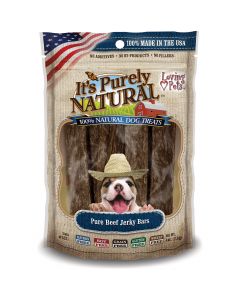 Loving Pets Products It's Purely Natural Treats 4oz-Beef Jerky Bars