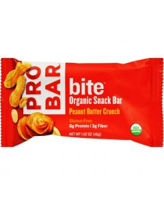 Probar Bite Organic Snack Bar - Peanut Butter Crunch - 1.62 oz Bars - Case of 12