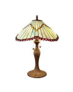 Warehouse of Tiffany Tiffany-style Brinze/Glass Mission Table Lamp - Tiffany-style Cone and Stripes Table Lamp