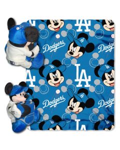 The Northwest Company Dodgers -Disney 40x50 Fleece Throw w/ 14" Plush Mickey Hugger