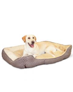 K&H Pet Products Self Warming Lounge Sleeper Square Pet Bed Large Black 32" x 40" x 10"