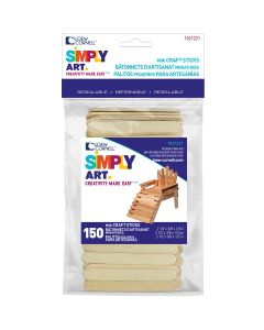 Loew-Cornell Simply Art Wood Mini Craft Sticks-Natural 2.5" 150/Pkg