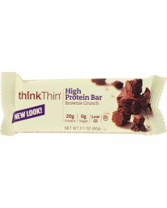 Think Products Thin Bar - Brownie Crunch - Case of 10 - 2.1 oz