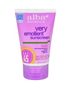 Alba Botanica Natural Very Emollient Sunscreen for Kids - SPF 45 - 4 oz