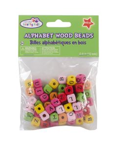 Multicraft Imports Wood Alphabet Beads 10mm 60/Pkg-Assorted Colors
