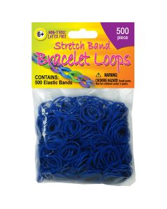 Pepperell Stretch Band Bracelet Loops 500/Pkg-Royal