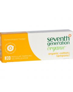 Seventh Generation Tampons - Applicator Free Regular - 20 ct - Case of 12