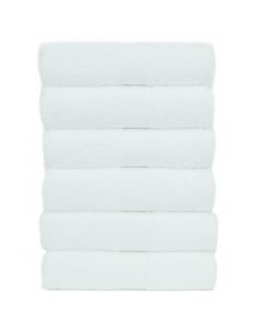 Bare Cotton Luxury Hotel & Spa Towel 100% Genuine Turkish Cotton Hand Towels - White - Honeycomb- Set of 6