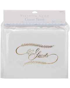 Darice Victoria Lynn Guest Book 6"X8"-White