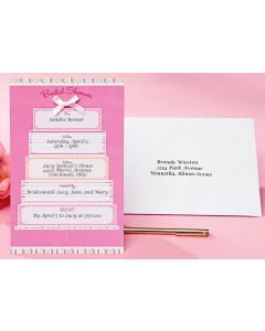 Wilton Invitation Kit Makes 12-Bridal Shower/Pink & White Cake