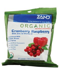 Zand Organic HerbaLozenge Cranberry Raspberry - 18 Lozenges - Case of 12