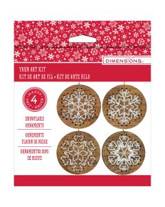 Dimensions Stitch Art Wood Ornaments Kit 4" Makes 4-Snowflakes