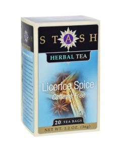 Stash Tea Company Premium Licorice Spice Herbal Tea - Caffeine Free - Case of 6 - 20 Bags