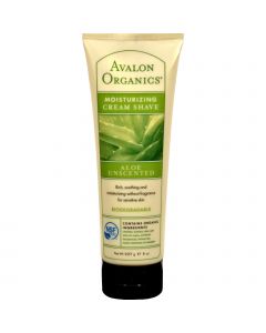 Avalon Organics Moisturizing Cream Shave Aloe Unscented - 8 fl oz
