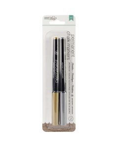 American Crafts DIY Shop 2 Permanent Chalk Markers 2/Pkg-Gold & Silver/Broad Tip