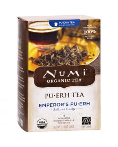 Numi Tea Numi Emperor's Puerh Black Tea - 16 Tea Bags - Case of 6