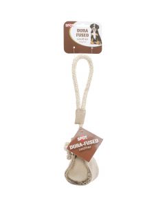Ethical Pets Dura-Fused Leather Baseball Tug 12"-Brown