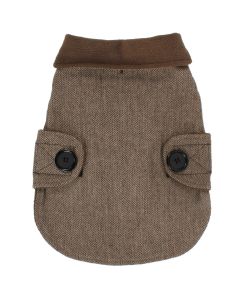 Bh Pet Gear Tweed Pea Coat Extra Small 11"-13"-Brown Tweed