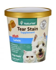 NaturVet Tear Stain - Plus Lutein - Dogs and Cats - Cup - 70 Soft Chews