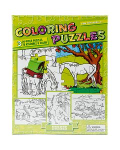 Outset Media Color Your Own Puzzle 24 Pieces 13"X10"-Horses