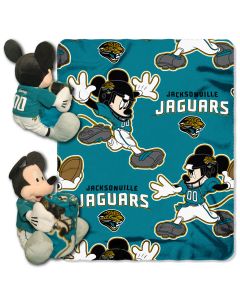 The Northwest Company Jaguars -Disney 40x50 Fleece Throw w/ 14" Plush Mickey Hugger