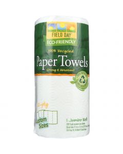 Field Day Paper Towel - 100 Percent Recycled - Custom Size - 120 sheets each - 1 roll - case of 24
