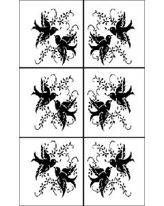 Armour Products Rub 'N' Etch Designer Stencil 5"X8"-Love Bird Pair