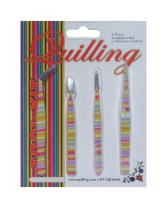 Lake City Craft Tweezer Set 4/Pkg-