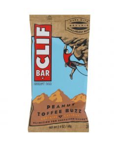 Clif Bar - Organic Peanut Toffee Buzz - Case of 12 - 2.4 oz