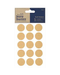 docrafts Papermania Bare Basics Kraft Stickers 60/Pkg-Circles