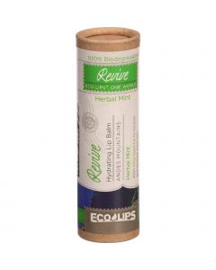 Ecolips Organic Lip Balm - One World Eco Tube - Revive - Hydrating - Herbal Mint - .3 oz - Case of 15
