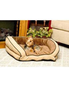K&H Pet Products Bolster Couch Pet Bed Small Blue / Gray 21" x 30" x 7"