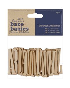 docrafts Papermania Bare Basics Wooden Alphabet 26/Pkg-A Through Z