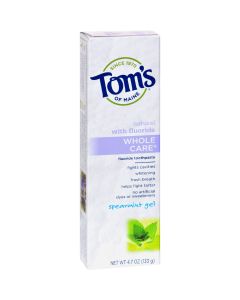 Tom's of Maine Whole Care Gel Toothpaste Spearmint - 4.7 oz - Case of 6