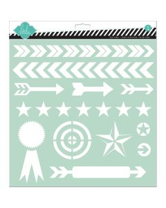American Crafts Heidi Swapp Stencil 12"X12"-Arrows