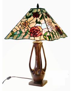 Warehouse of Tiffany Tiffany-style Rose Mission-style Table Lamp - Tiffany-style Rose Table Lamp
