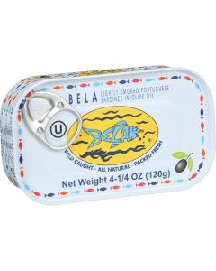 Bela-Olhao Sardines in Olive Oil - 4.25 oz - Case of 12