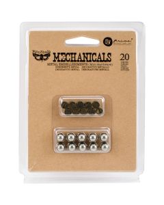 Prima Marketing Finnabair Mechanicals Metal Embellishments-Mini Hardware 20/Pkg