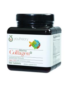 Youtheory Marine Collagen - Type 1 and 3 - Advanced Formula - 160 Tablets